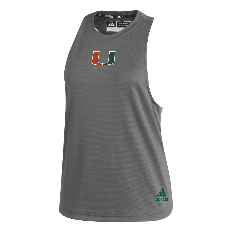 Miami Hurricanes adidas Women's Stadium Ready Racerback Tank Top - Grey