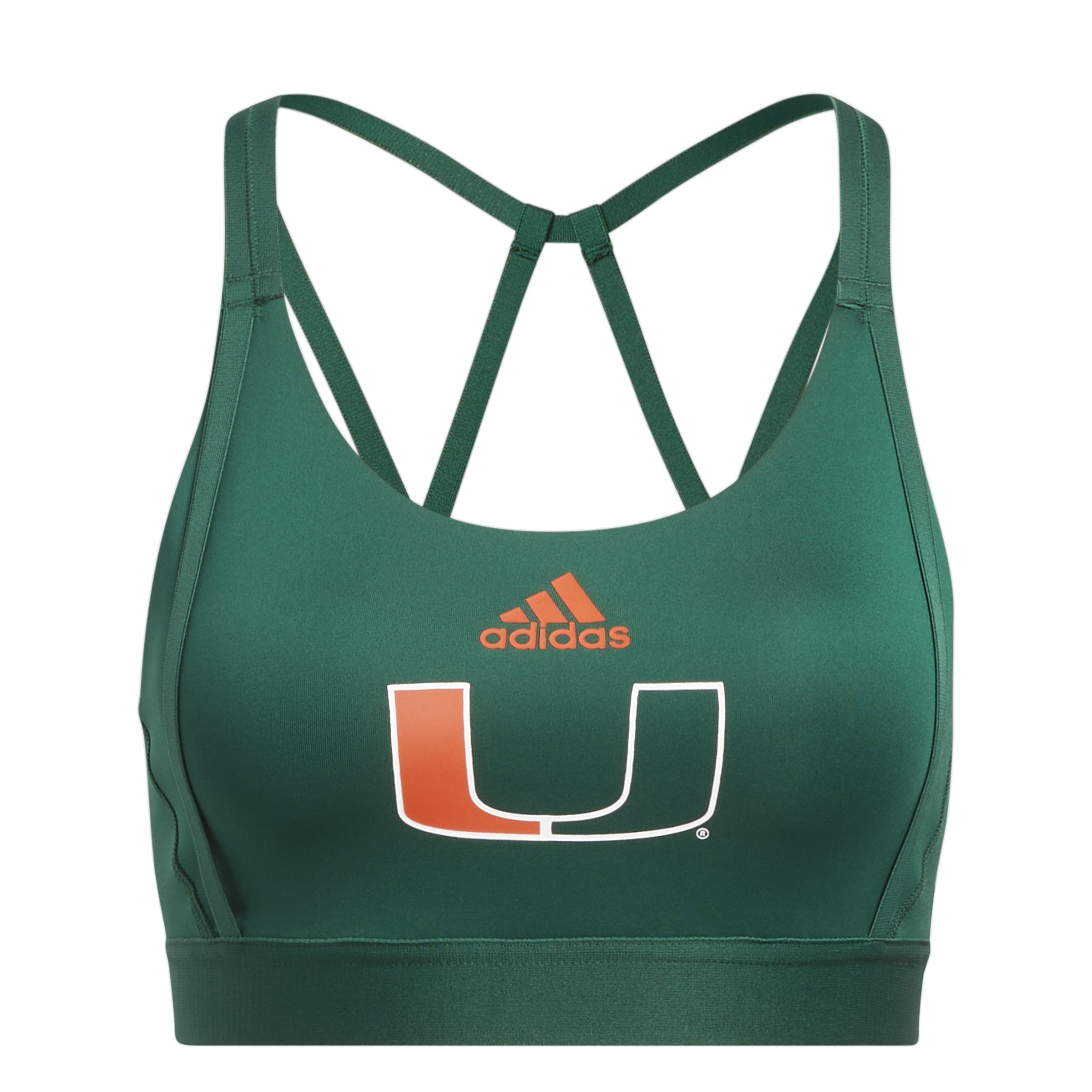 Miami Hurricanes adidas Women's Storm Ultra Sports Bra - Green