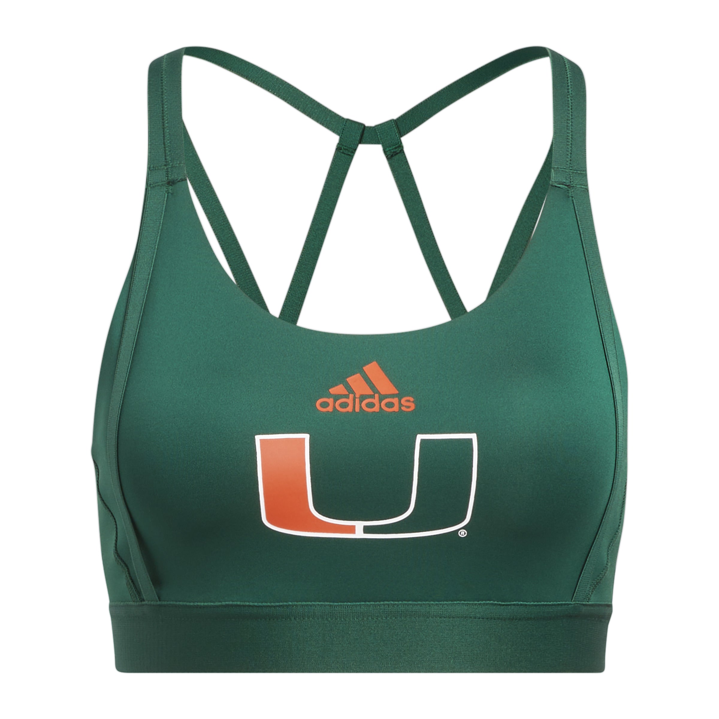 Miami Hurricanes adidas Women's Storm Ultra Sports Bra - Green