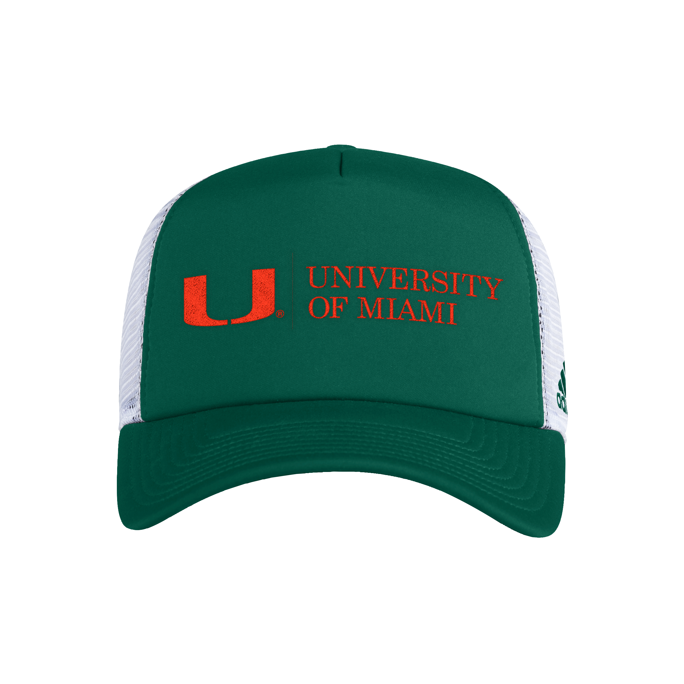 Miami Hurricanes adidas School Script Foam Trucker Hat - Green/White