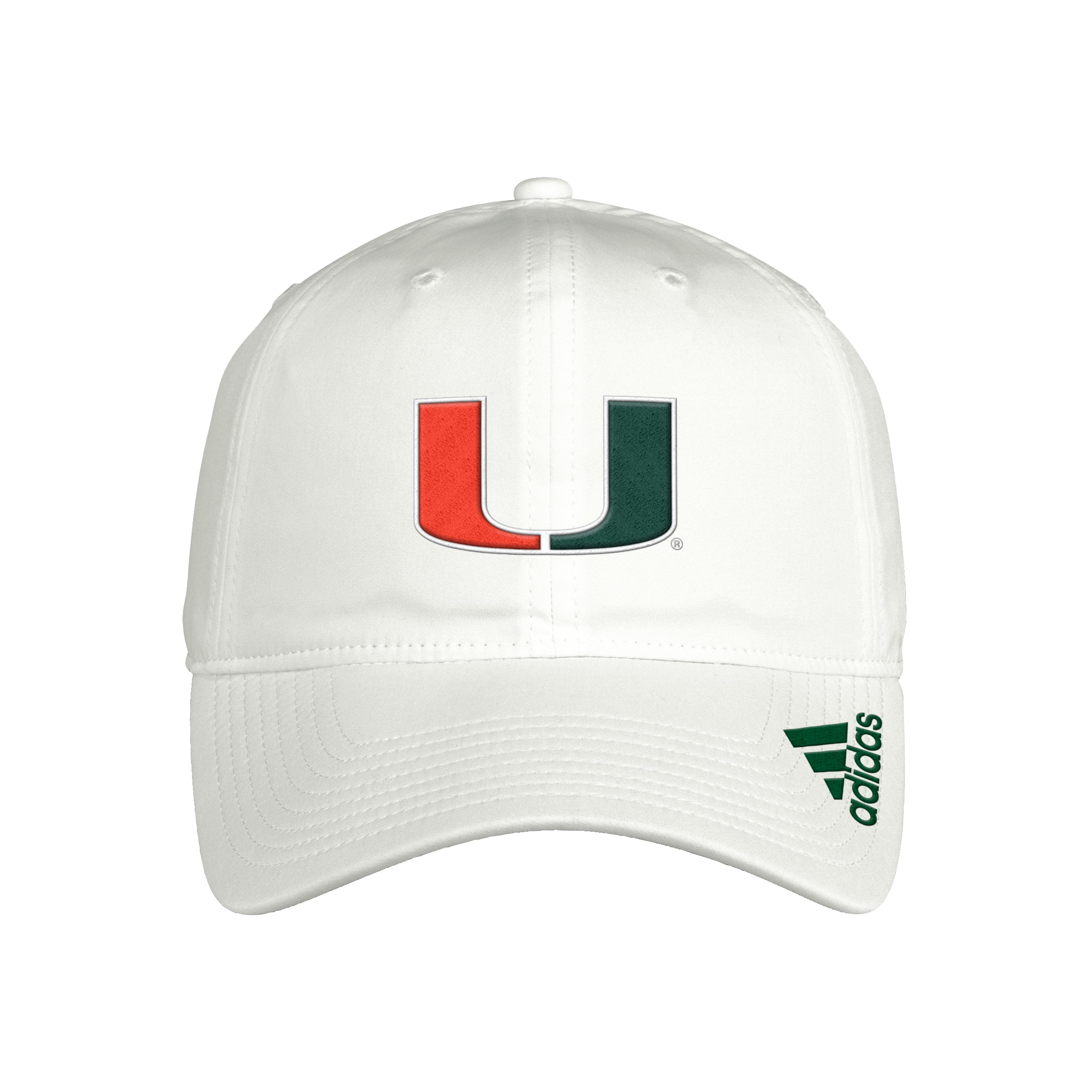 Miami Hurricanes adidas Coaches Slouch Adjustable Hat - White