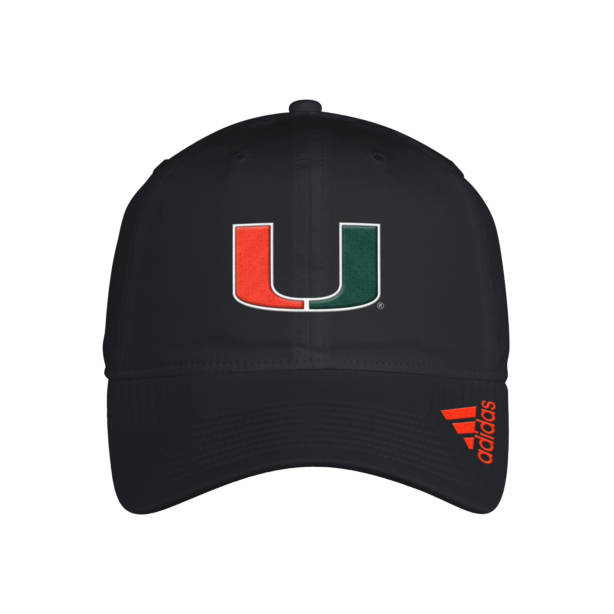 Miami Hurricanes adidas Coaches Slouch Adjustable Hat - Black