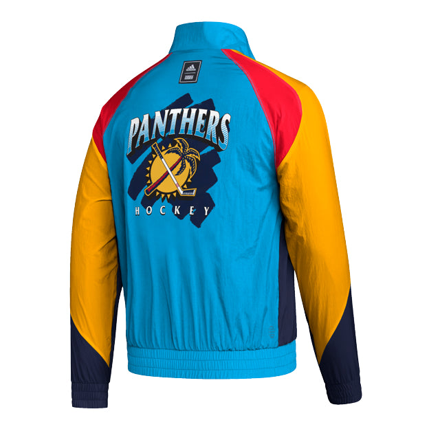 Florida Panthers adidas Reverse Retro Full Button Jacket - Sky Blue