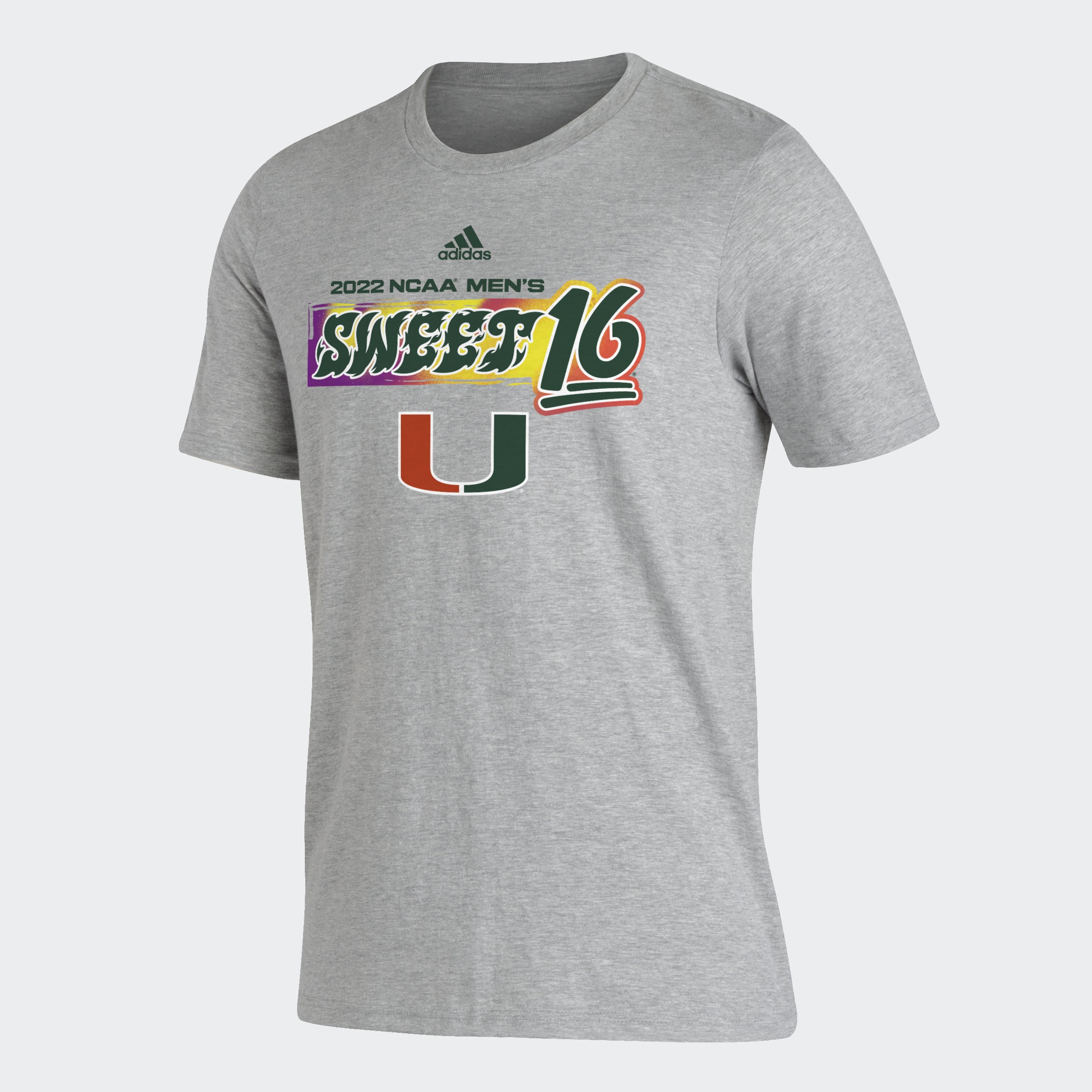Miami Hurricanes adidas Sweet Sixteen 2022 T-Shirt - Grey