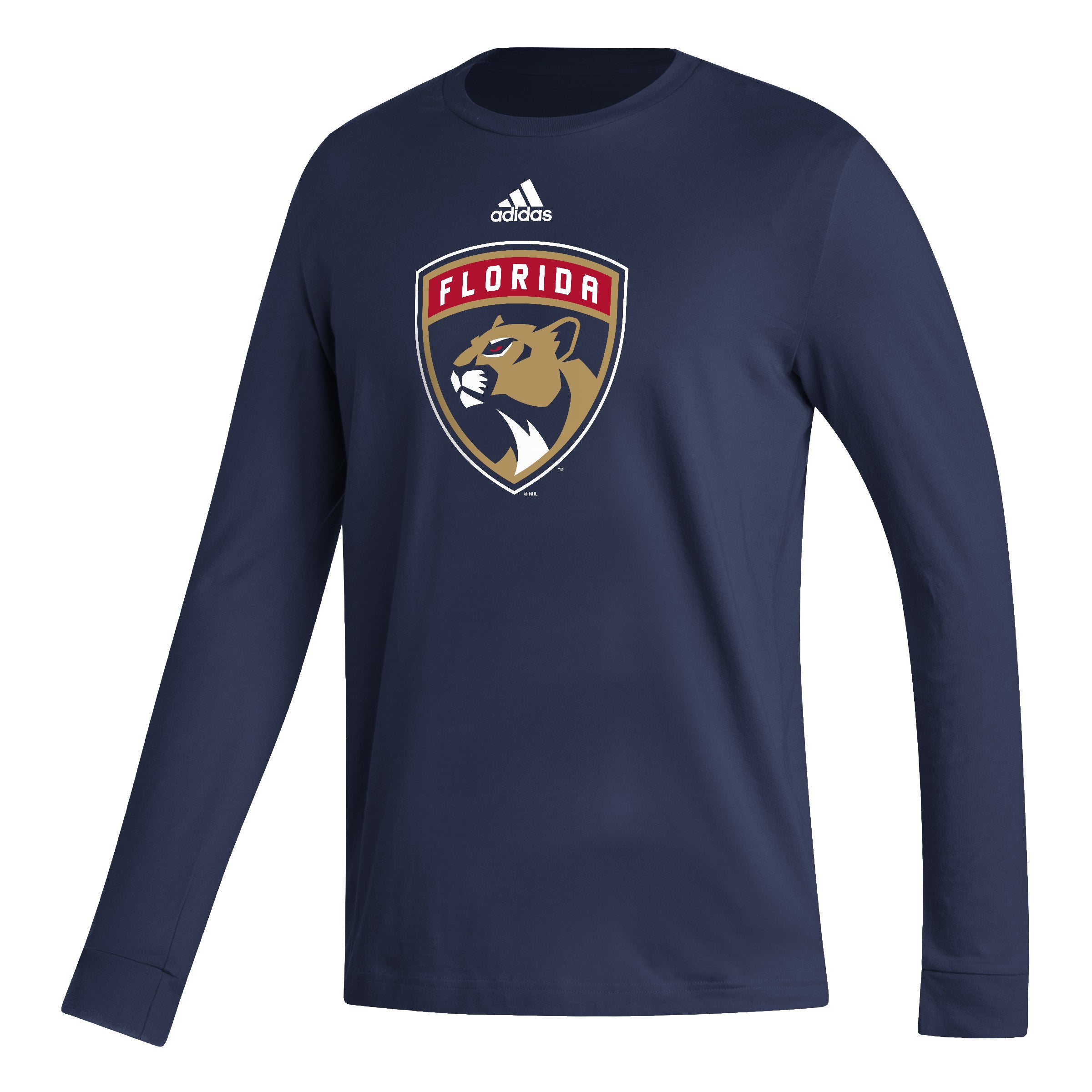 Florida Panthers adidas Primary Logo L/S Fresh T-Shirt - Navy