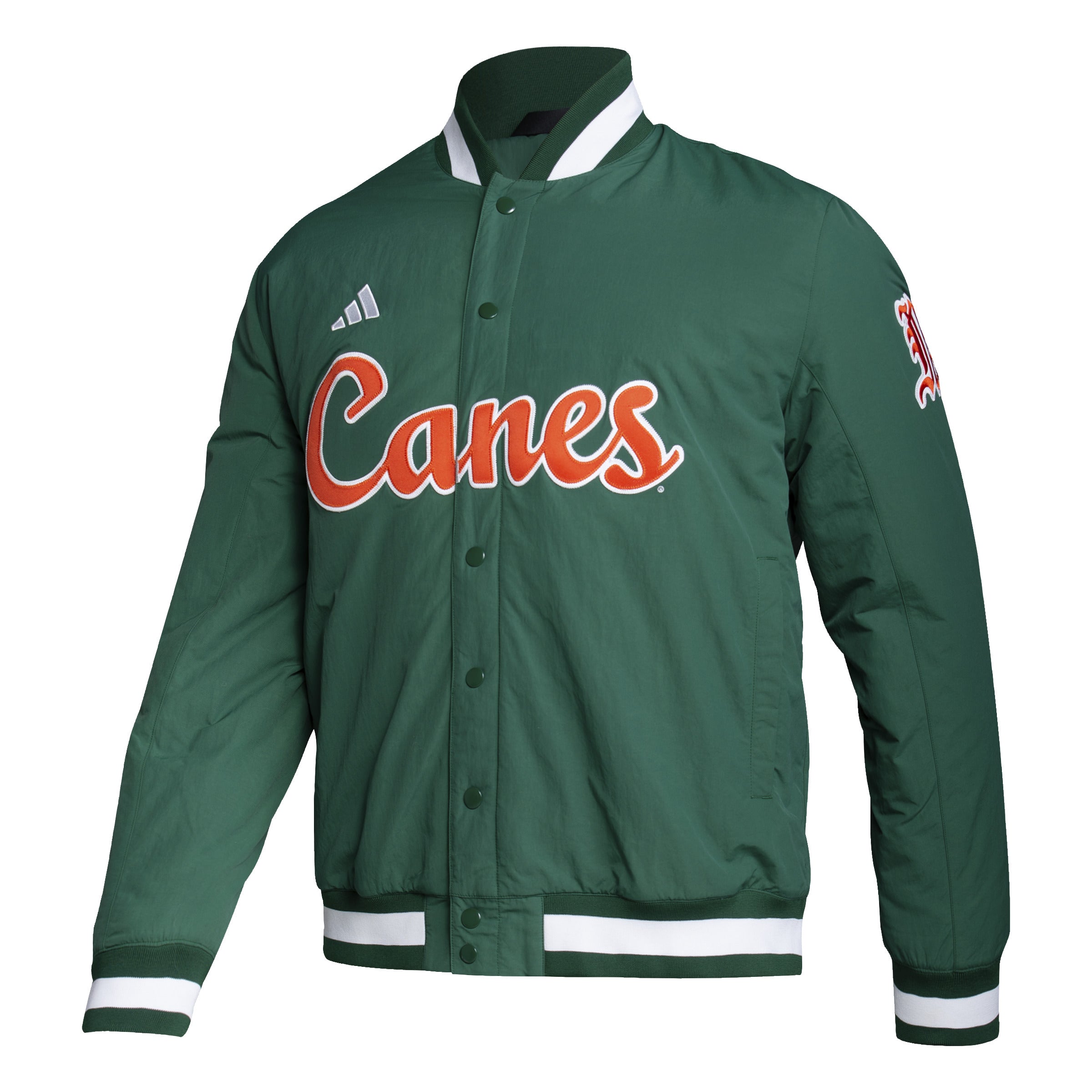 Miami Hurricanes adidas Baseball Coaches Full-Snap Jacket - Green