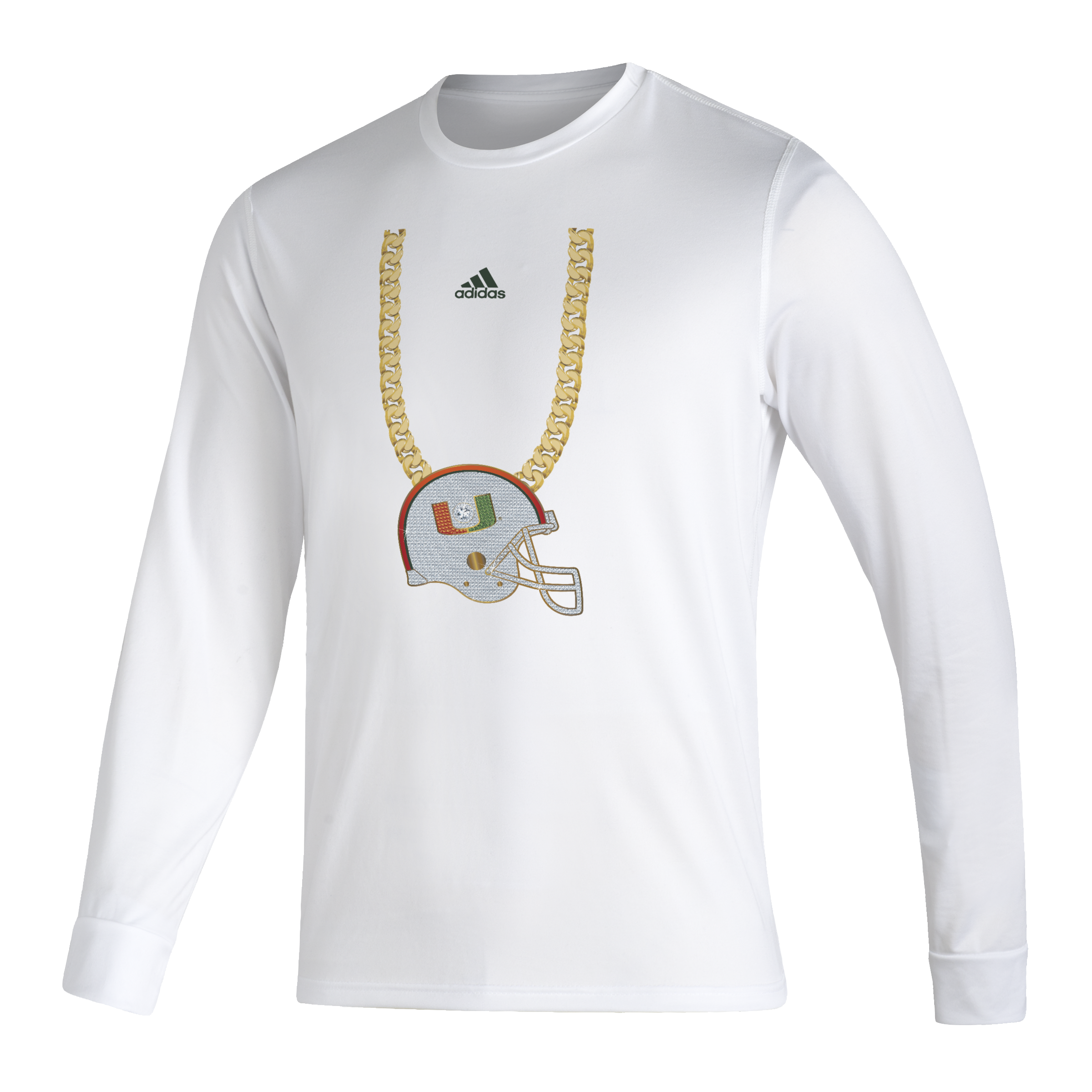 Miami Hurricanes adidas Turnover Chain Creator Long Sleeve T-Shirt - White
