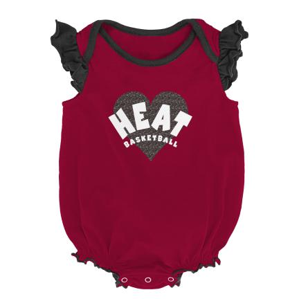 Miami Heat Double Trouble Infant Girls 2 Piece Creeper Set - Red/Black