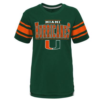 Miami Hurricanes Youth Huddle Up T-Shirt - Green/Orange