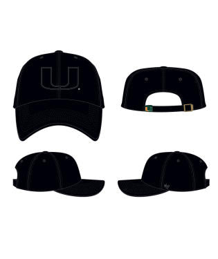 Miami Hurricanes 47 Brand Clean Up Adjustable Hat - Black