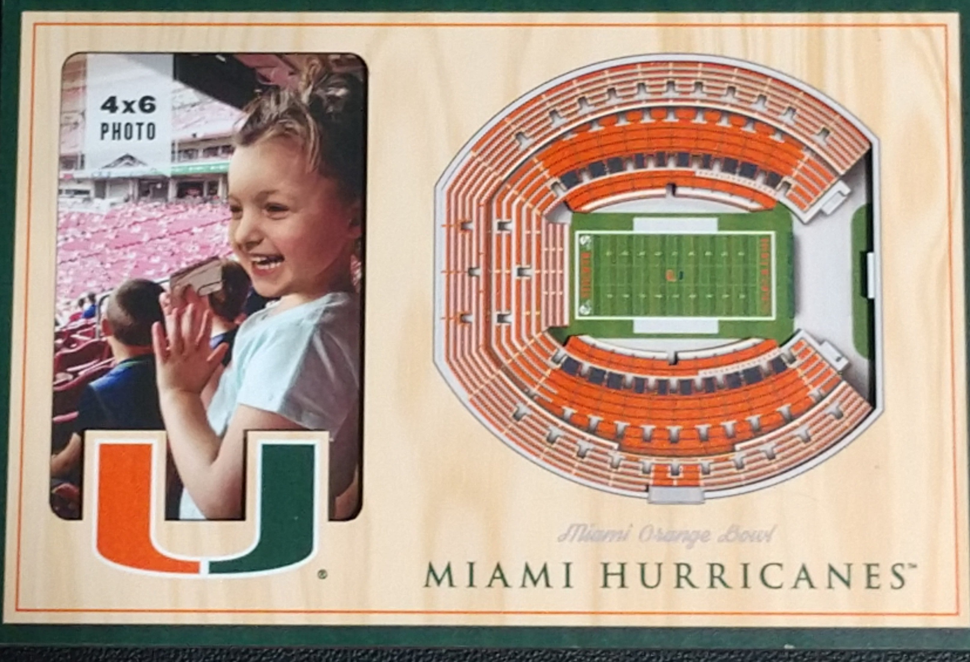 Miami Hurricanes 3D Stadium Views Orange Bowl Picture Frame - 8" x 12"