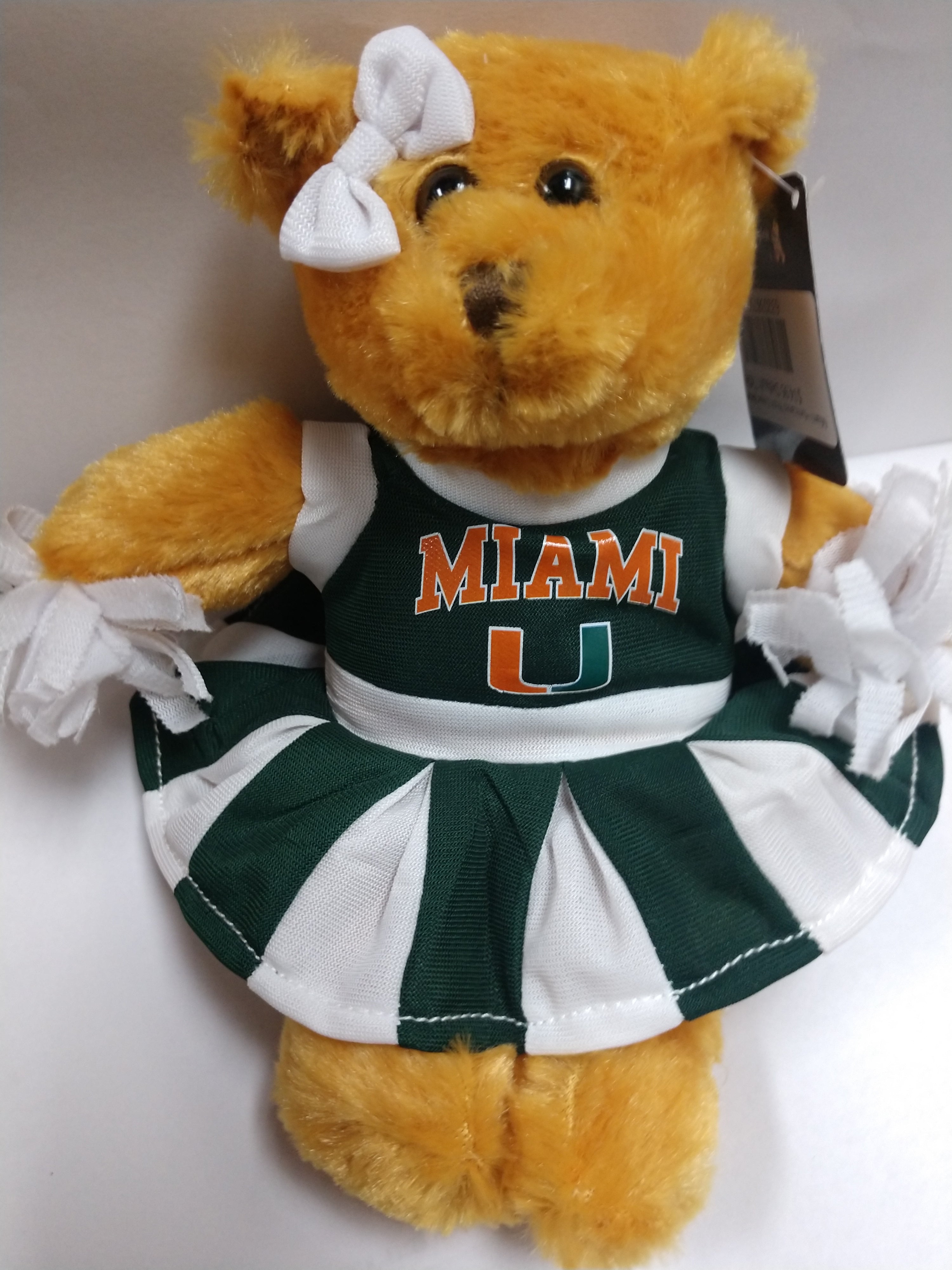 Miami Hurricanes Plush Cheer Bear 8 inches