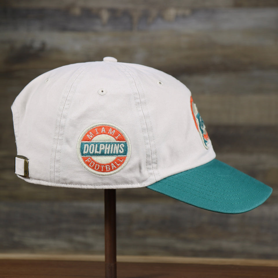 Miami Dolphins 47 Brand Legacy Sidestep Clean Up Adjustable Hat - Cream