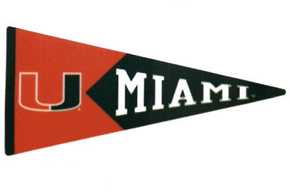 Miami Hurricanes 2" Pennant Dizzler Decal - CanesWear at Miami FanWear Decals & Stickers SDS Design Associates CanesWear at Miami FanWear