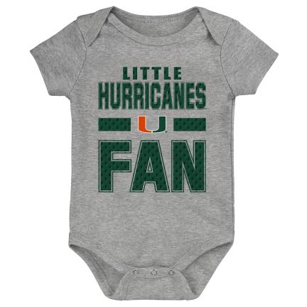 Miami Hurricanes Infant Little Fan Creeper Onesie - Heather Grey