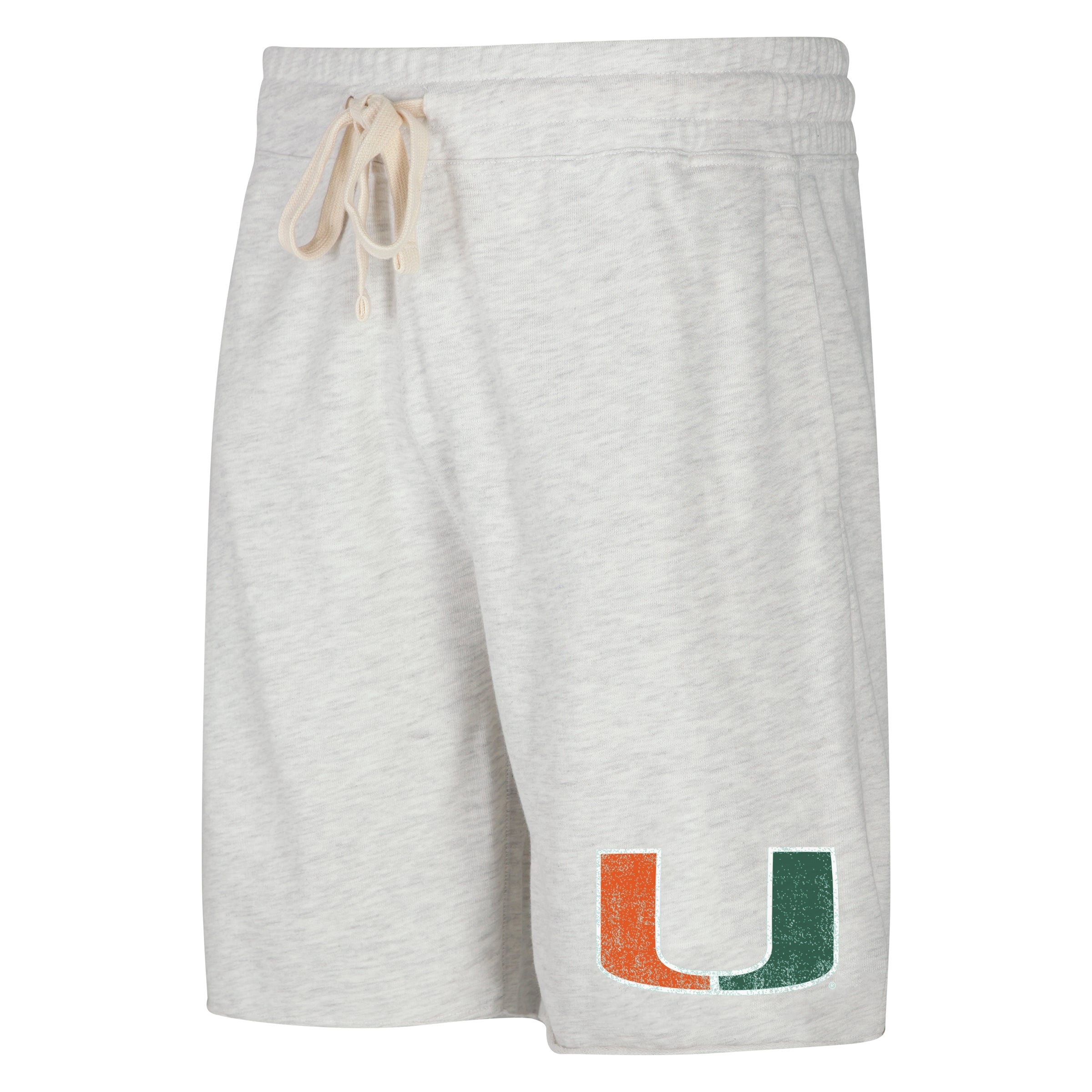 Miami Hurricanes Mainstream Terry Shorts - White Wash Grey