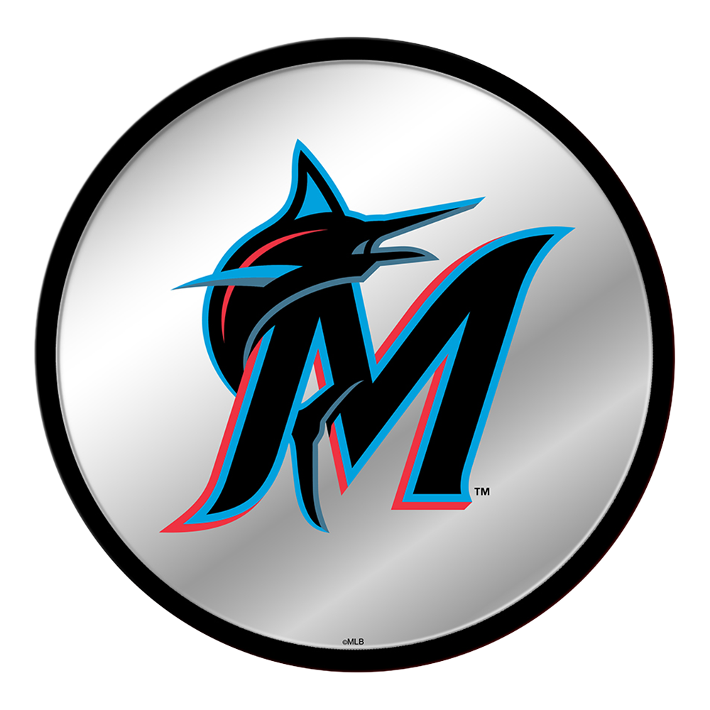 Miami Marlins: Logo - Modern Disc Mirrored Wall Sign