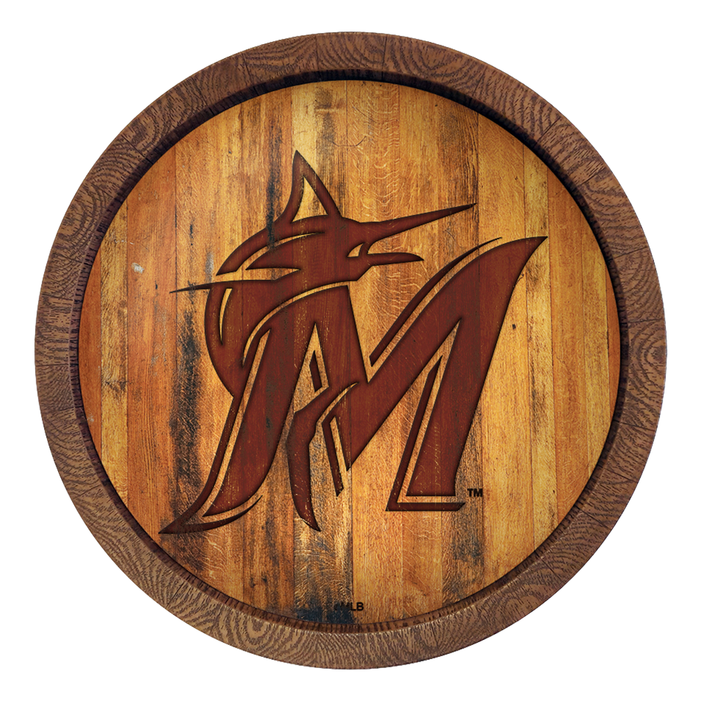 Miami Marlins: Logo - Branded "Faux" Barrel Top Sign