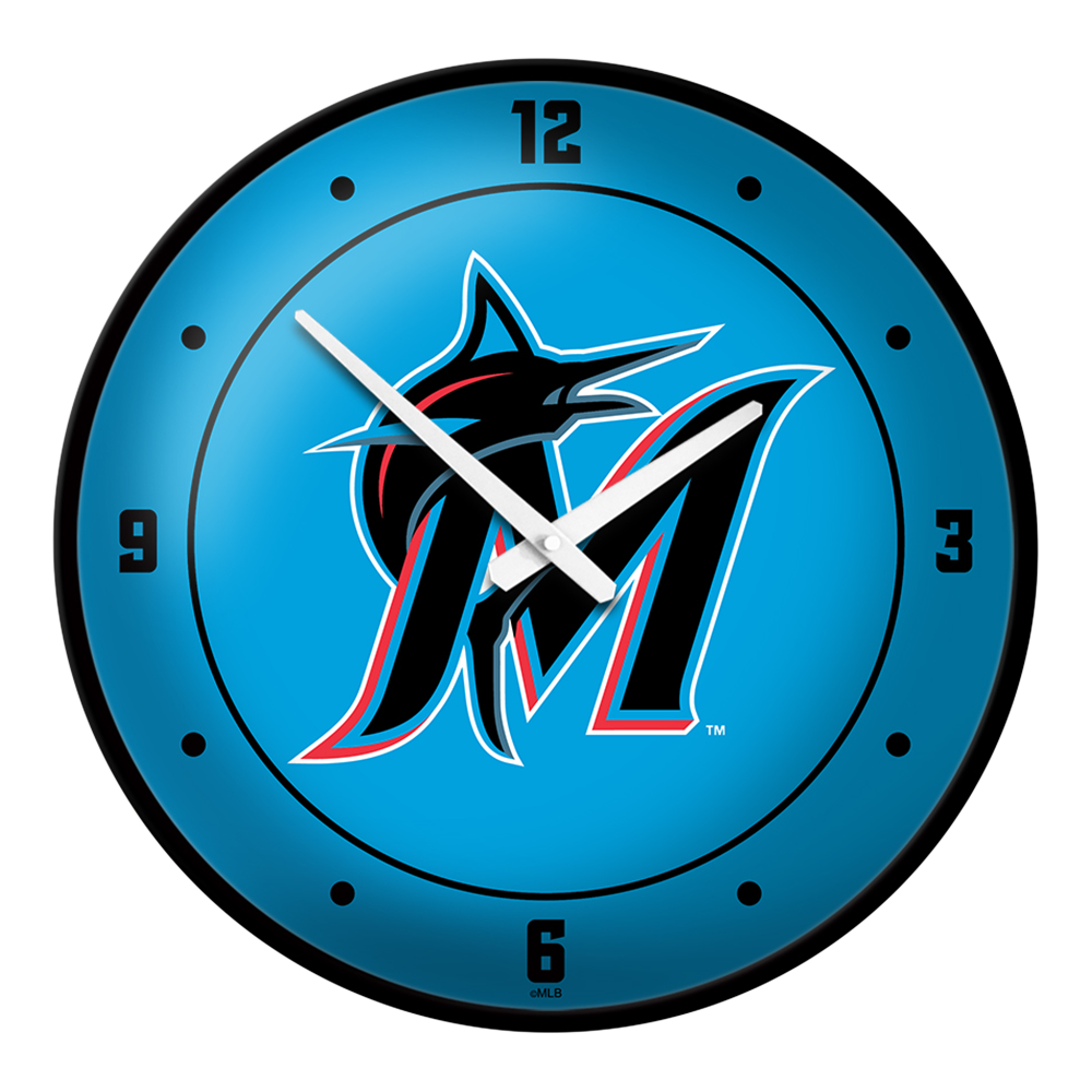 Miami Marlins: Logo - Modern Disc Wall Clock