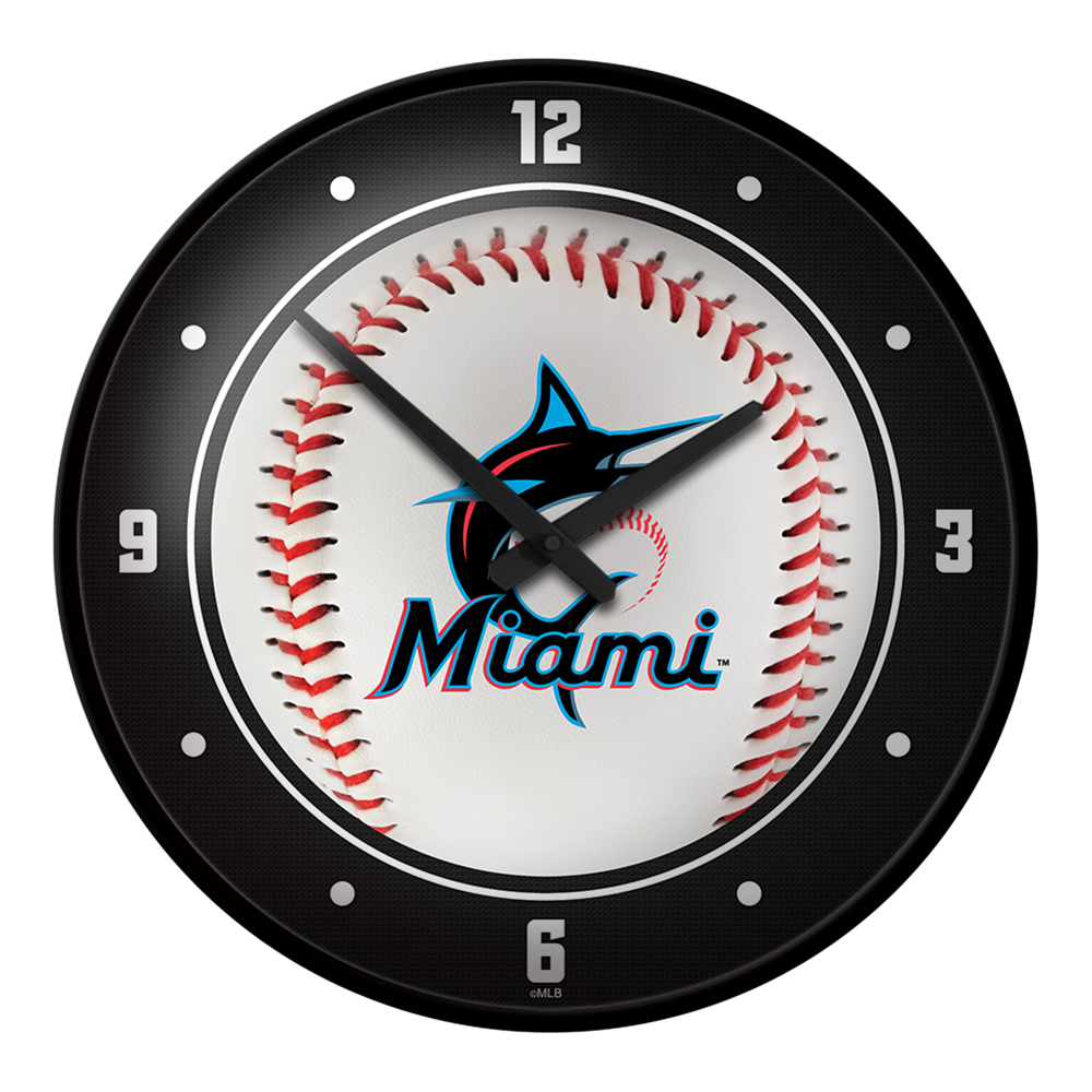 Miami Marlins: Baseball - Modern Disc Wall Clock