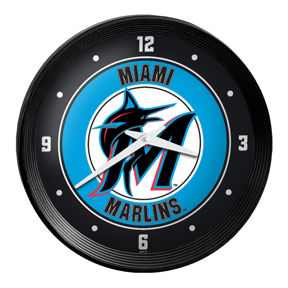 Miami Marlins: Ribbed Frame Wall Clock