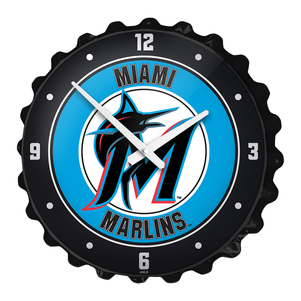 Miami Marlins: Bottle Cap Wall Clock