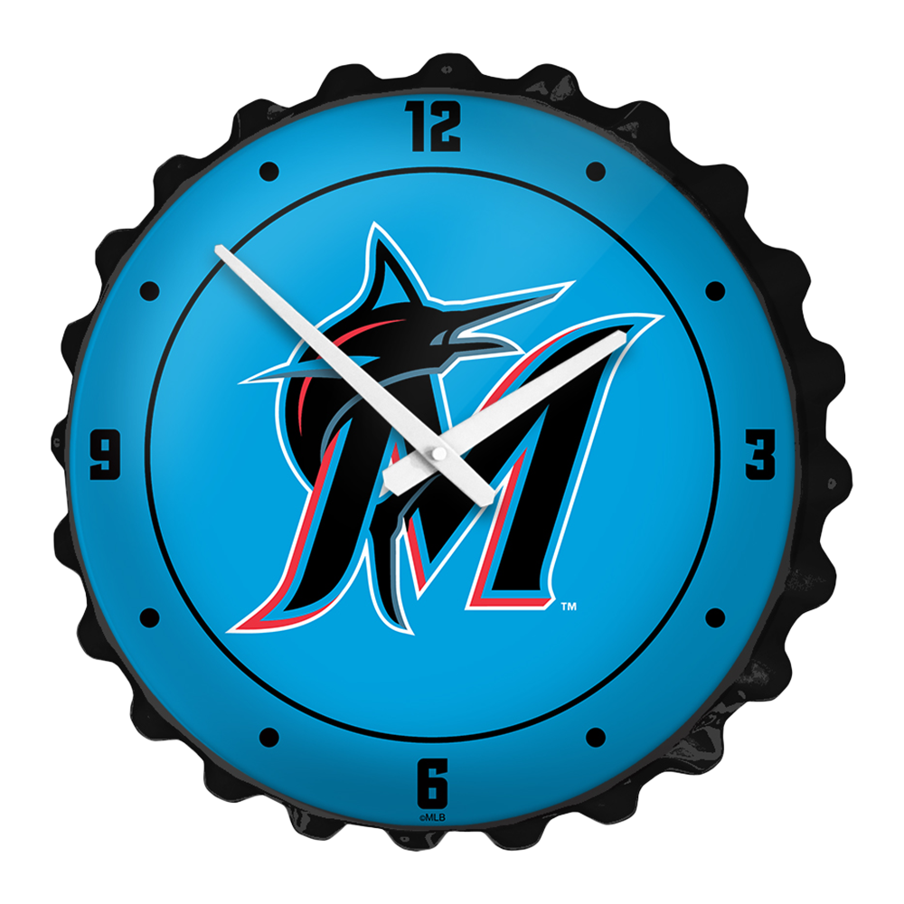 Miami Marlins: Logo - Bottle Cap Wall Clock