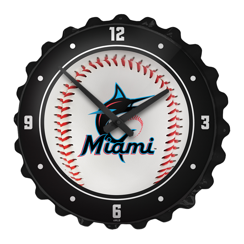 Miami Marlins: Baseball - Bottle Cap Wall Clock