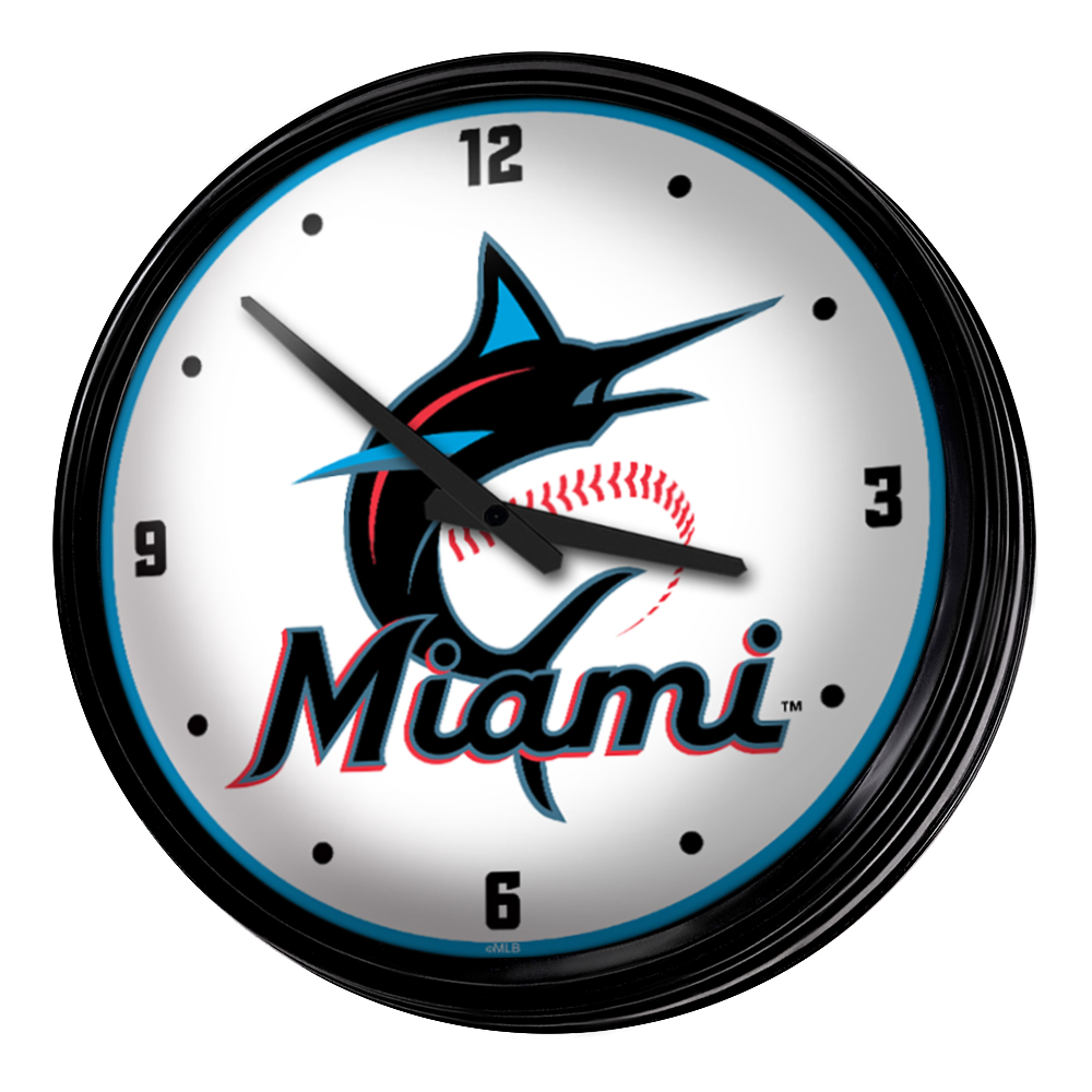 Miami Marlins: Retro Lighted Wall Clock