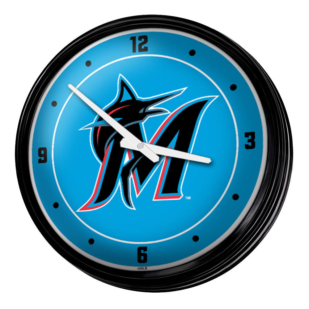 Miami Marlins: Logo - Retro Lighted Wall Clock