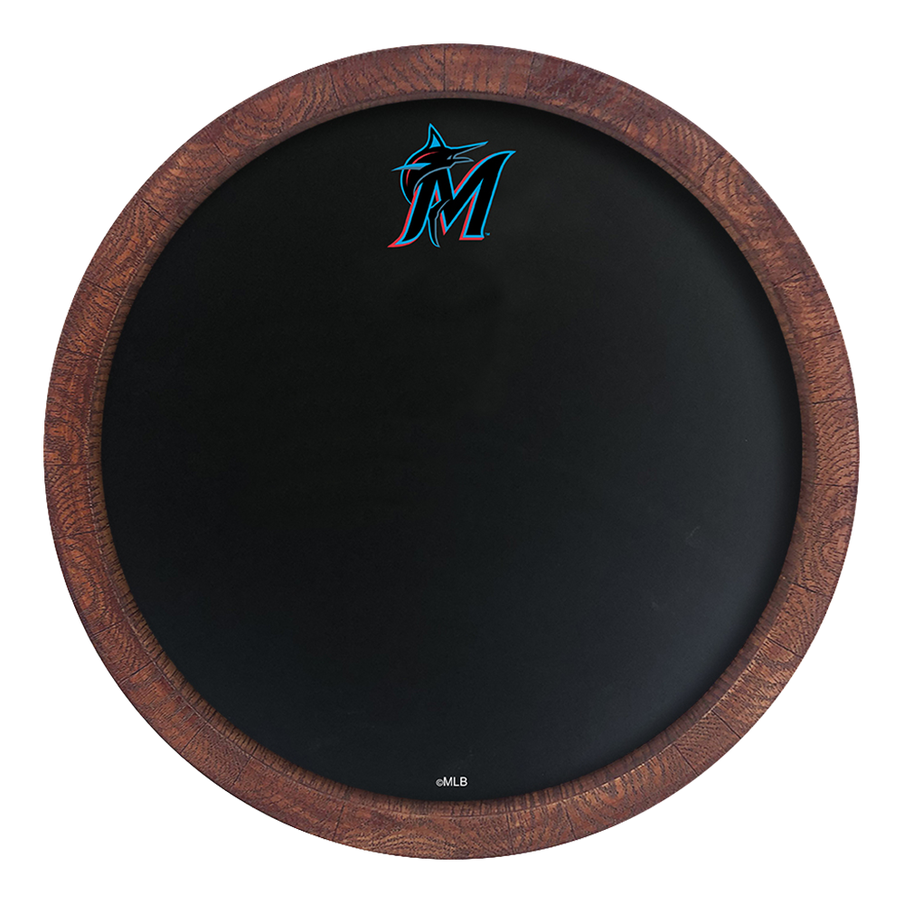 Miami Marlins: Logo - Chalkboard "Faux" Barrel Top Sign