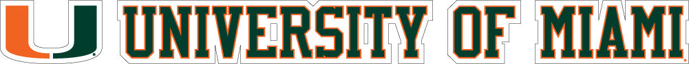 Miami Hurricanes 20" University of Miami Text Decal - CanesWear at Miami FanWear Decals & Stickers SDS Design Associates CanesWear at Miami FanWear