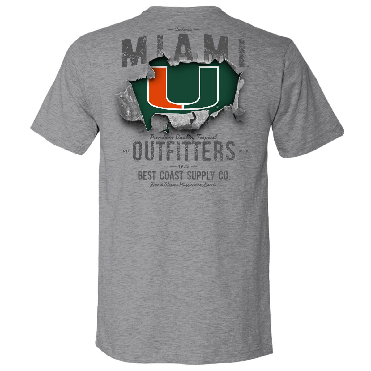 Miami Hurricanes FLOGROWN Bursting Logo T-Shirt - Grey