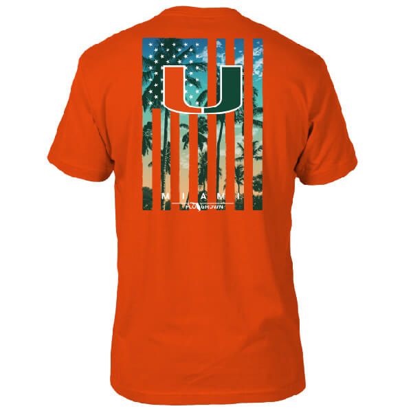 Miami Hurricanes FLOGROWN Youth Blue Skies Flag T-Shirt - Orange