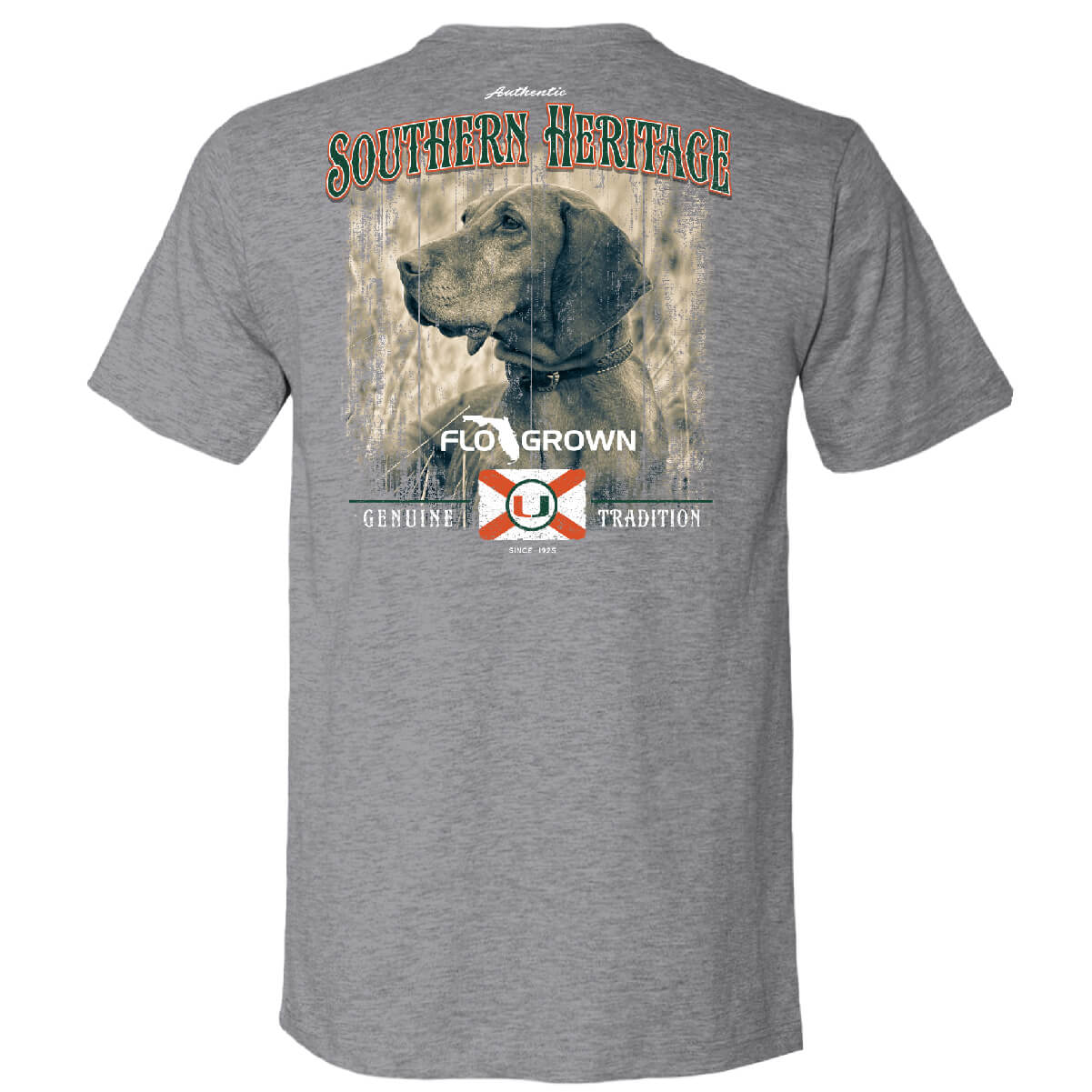 Miami Hurricanes FLOGROWN Southern Heritage Dog T-Shirt - Grey