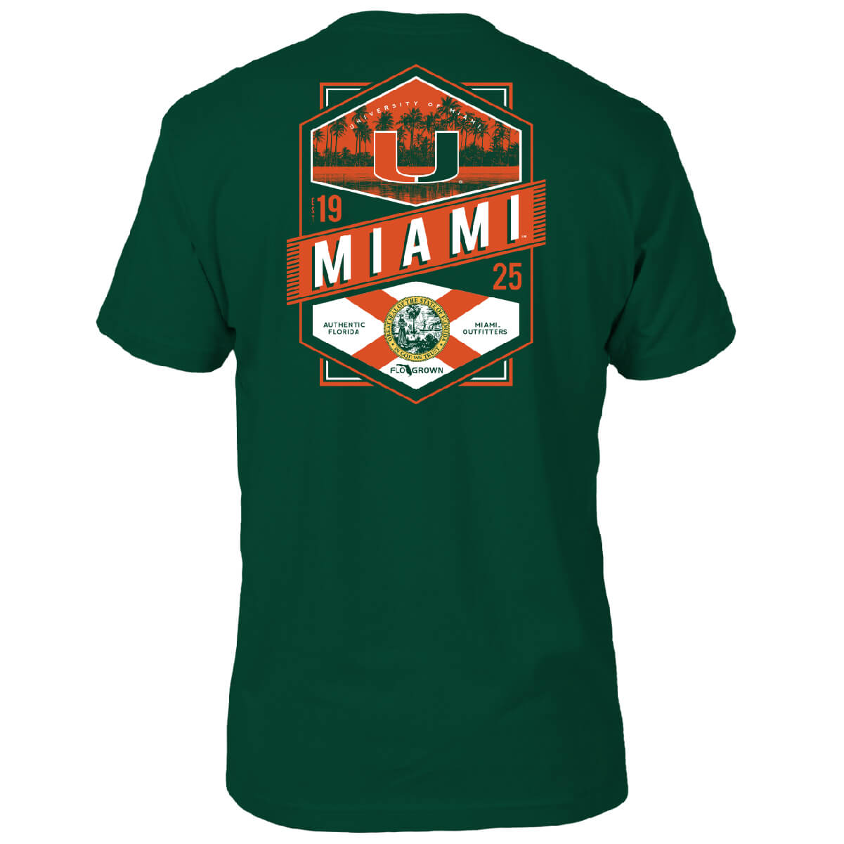 Miami Hurricanes FLOGROWN Double Diamond Crest T-Shirt - Green