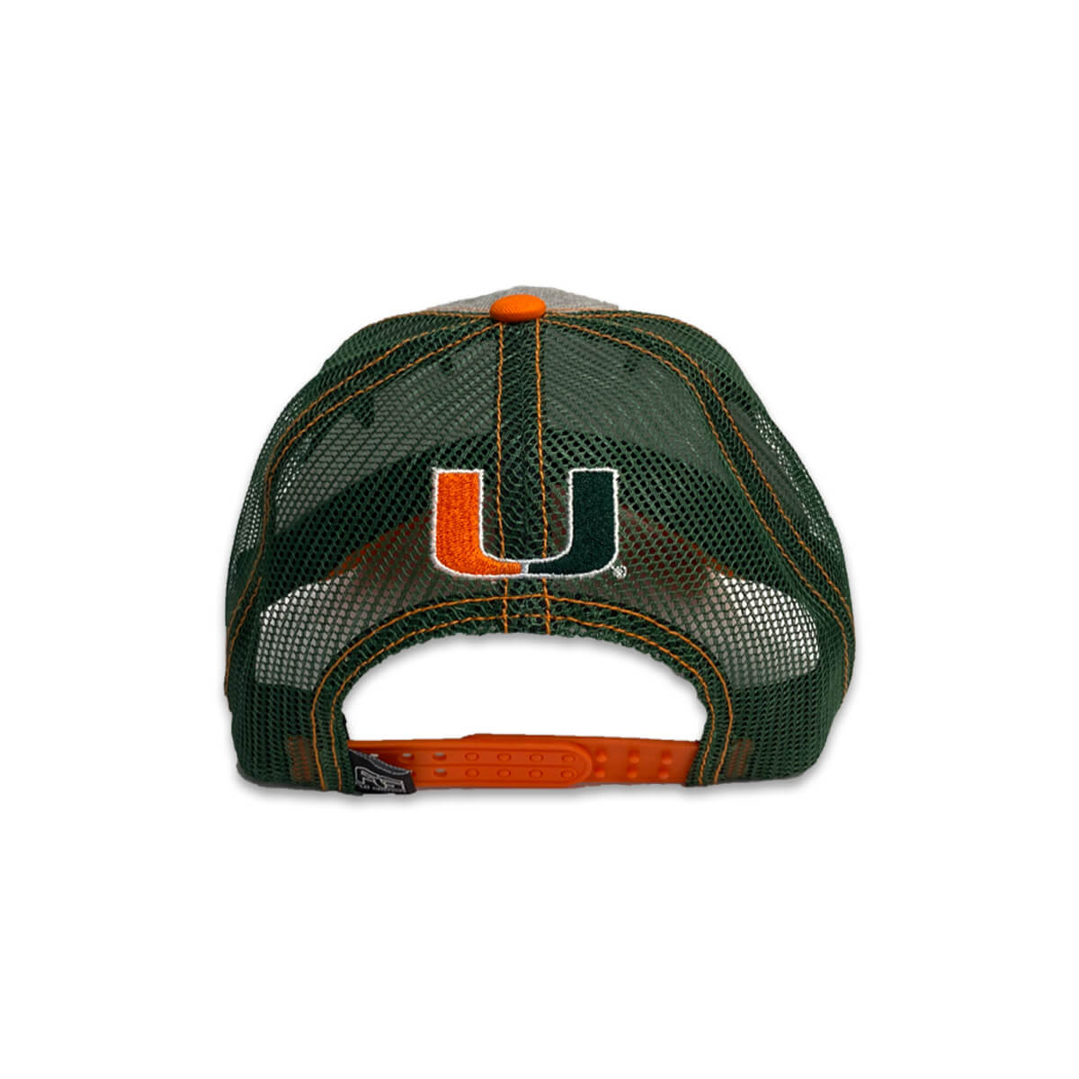 Miami Hurricanes FLOGROWN Grey State Adjustable Trucker Hat - Grey/Green