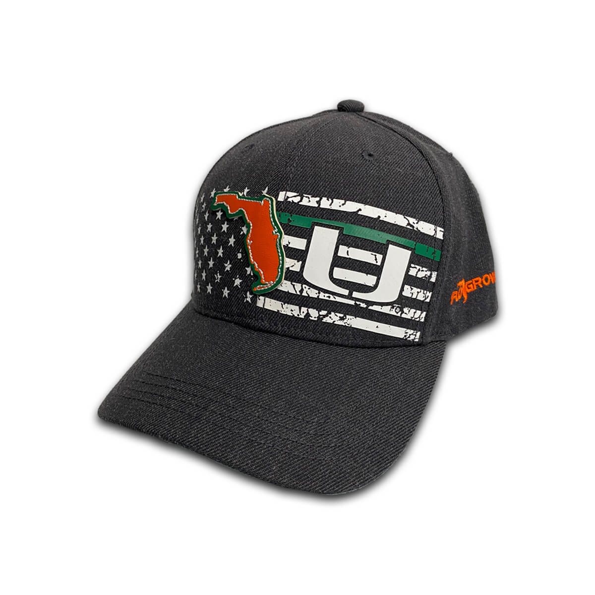 Miami Hurricanes FLOGROWN Stars & Stripes Adjustable Hat - Grey