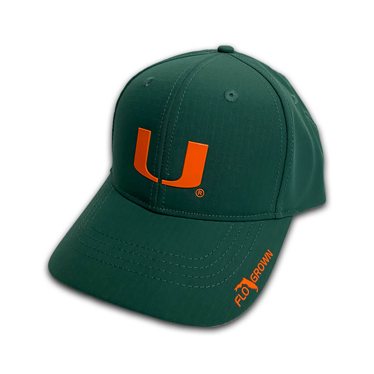 Miami Hurricanes FLOGROWN Solo Orange Adjustable Hat - Green