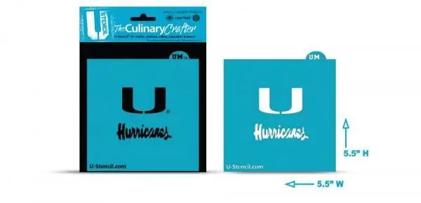Miami Hurricanes U-Stencil 'U Hurricanes' Culinary Crafter - 5.5" x 5.5"
