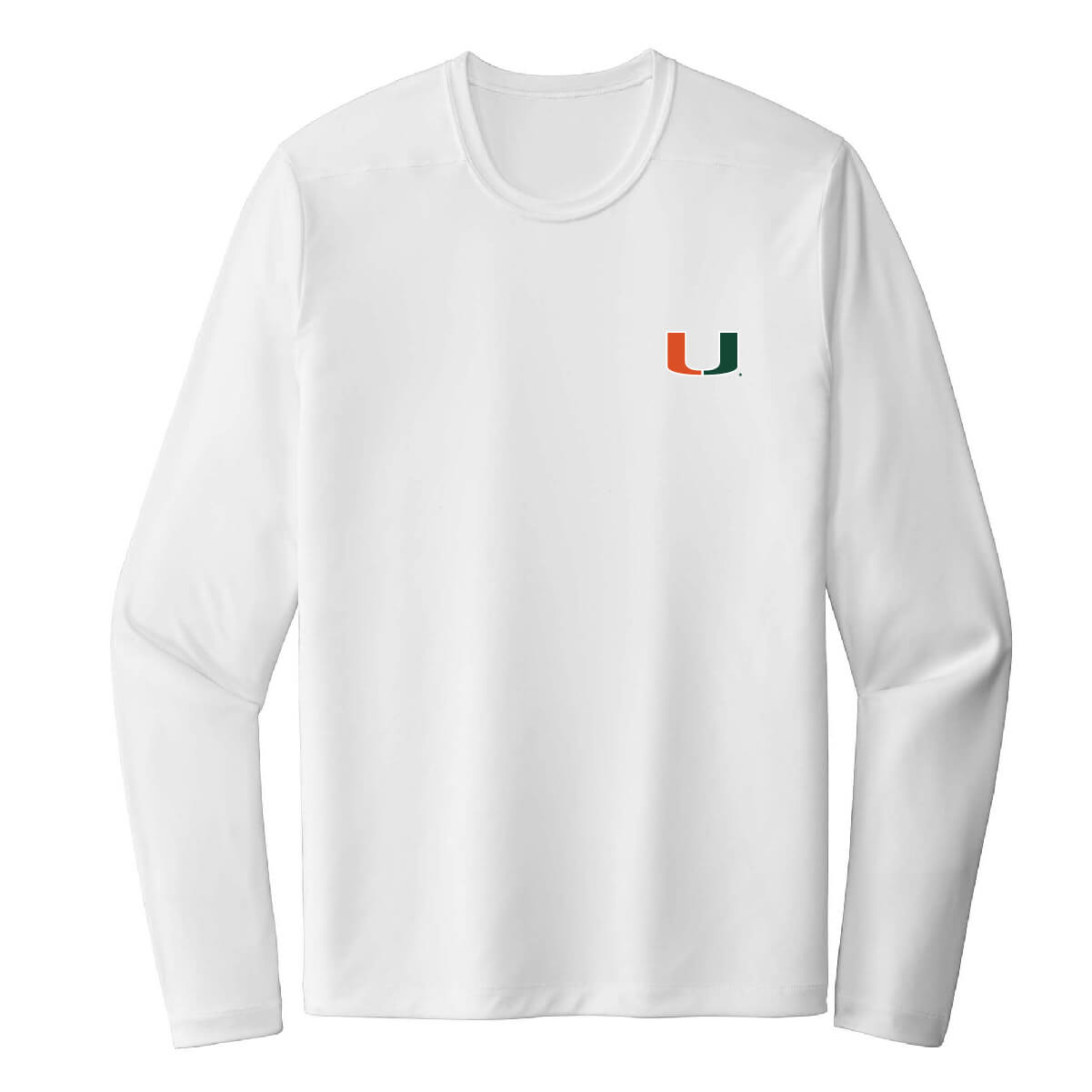 Miami Hurricanes Flag Beach Performance L/S T-Shirt - White