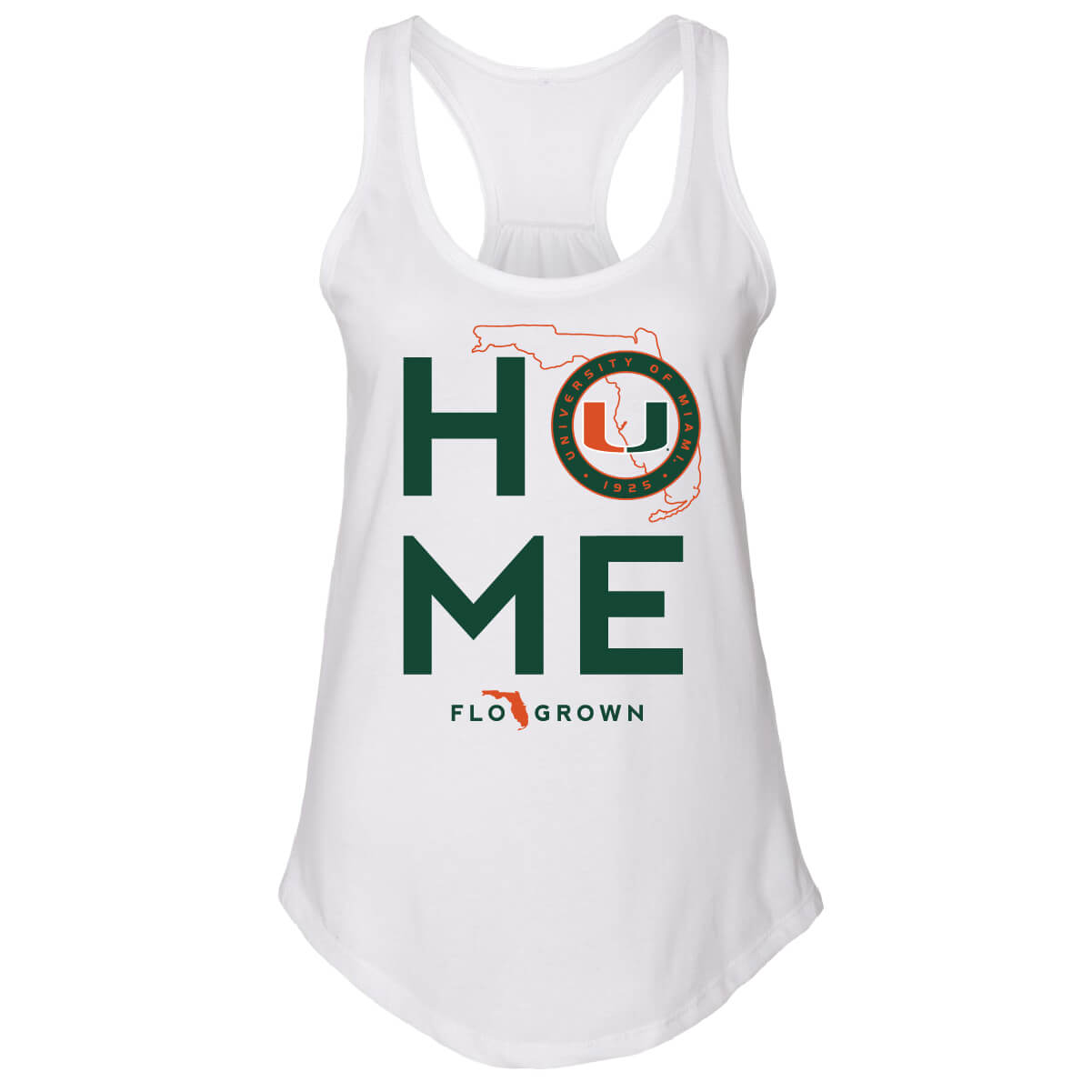 Miami Hurricanes FLOGROWN Women's Home Stack Tank - White