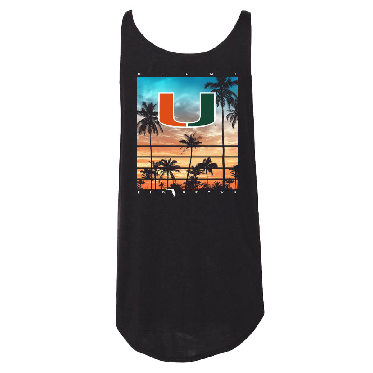 Miami Hurricanes FLOGROWN Women's Sunset Poster Tank - Black