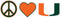 Miami Hurricanes Peace Love U Block Decal - CanesWear at Miami FanWear Decals & Stickers SDS Design Associates CanesWear at Miami FanWear