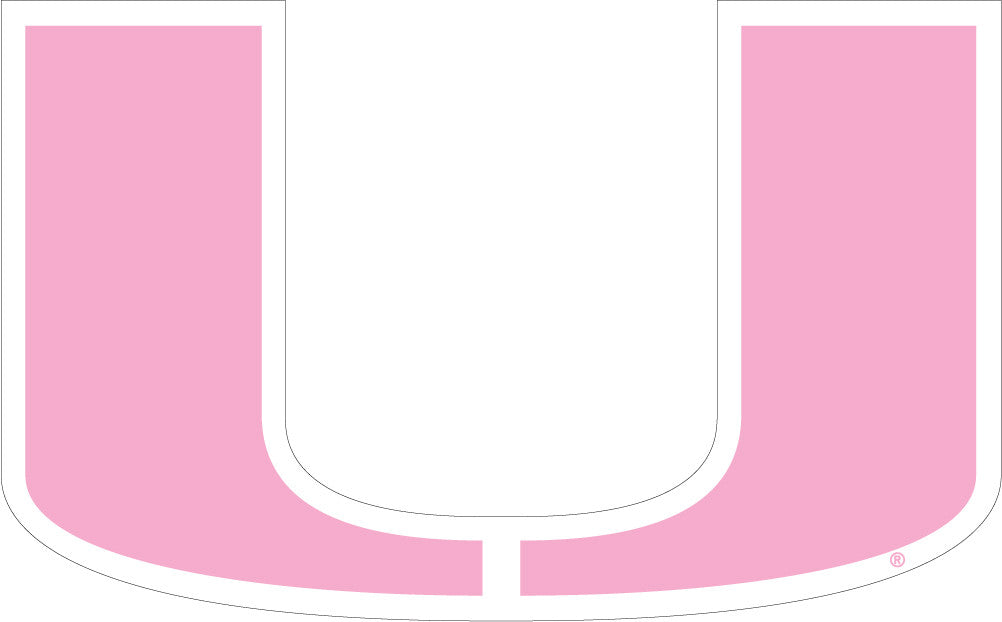 Miami Hurricanes Pink U Logo Decal