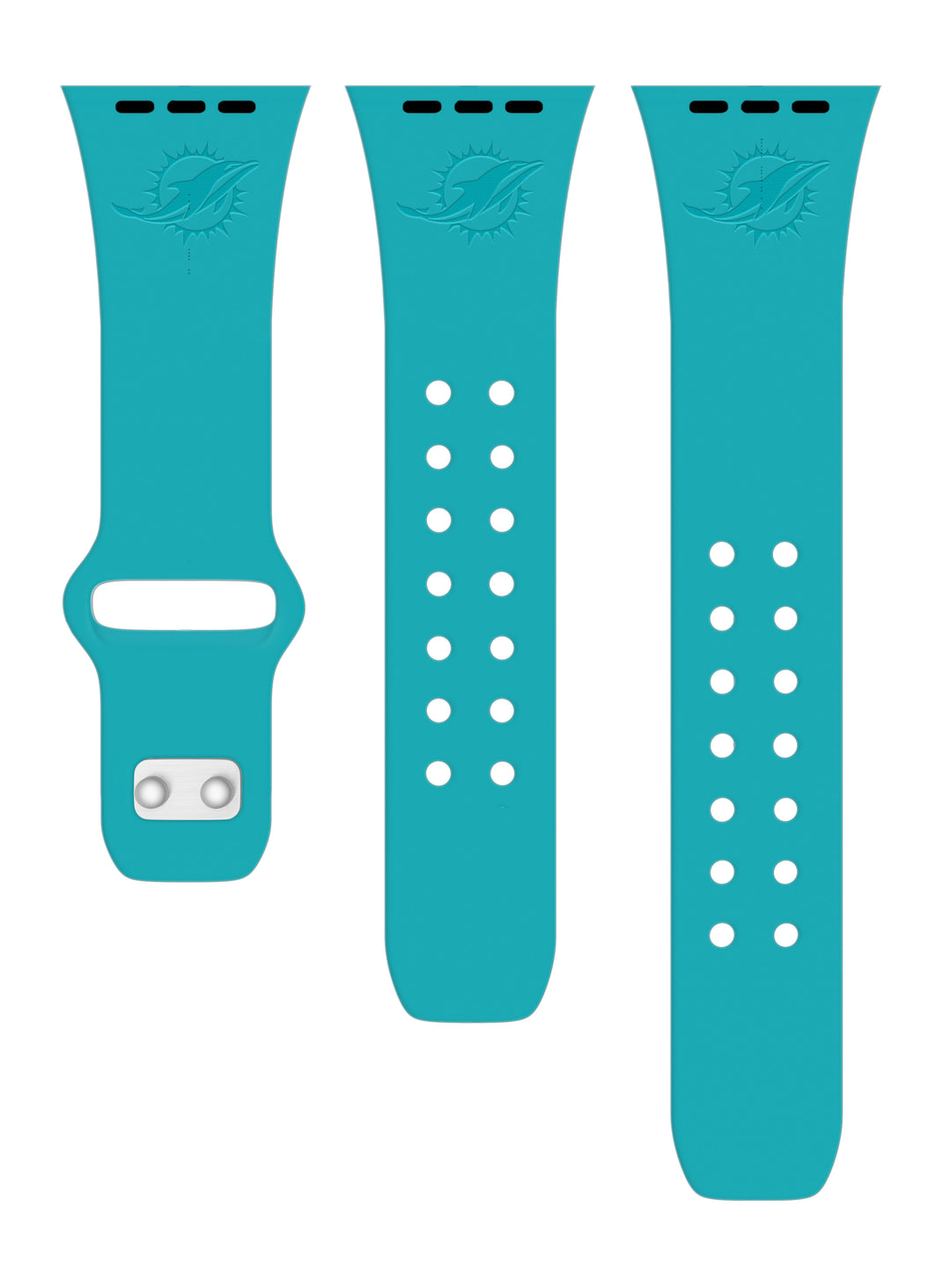 Miami Dolphins Debossed Apple Watch Band - Teal