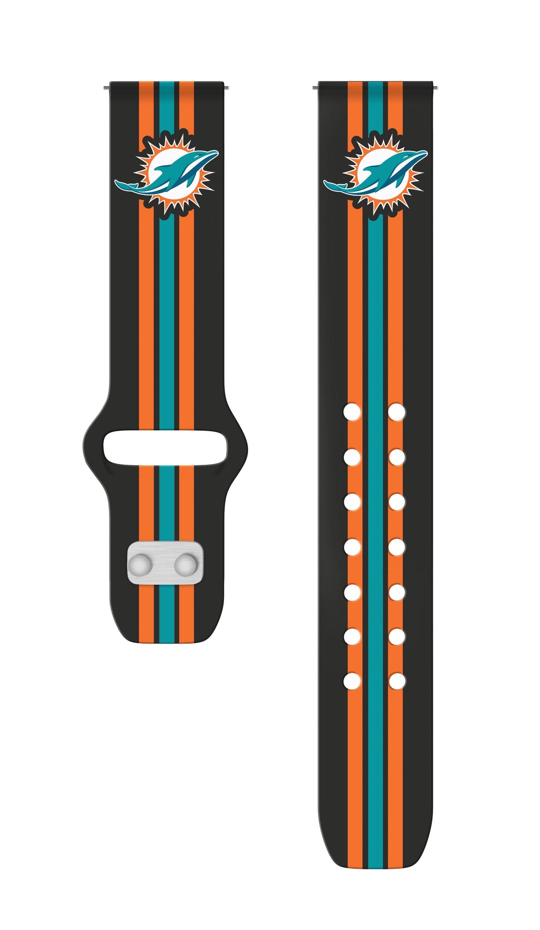 Miami Dolphins Quick Change Silicone Watch Band - Stripes
