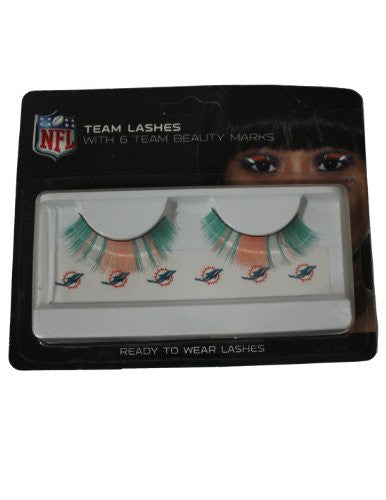Miami Dolphins Team Lashes & 6 Beauty Marks - CanesWear at Miami FanWear Dolphins Miami FanWear CanesWear at Miami FanWear