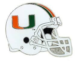 Miami Hurricanes White Helmet Pin