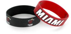 Miami Heat 2 Pack Silicone Wide Bracelets